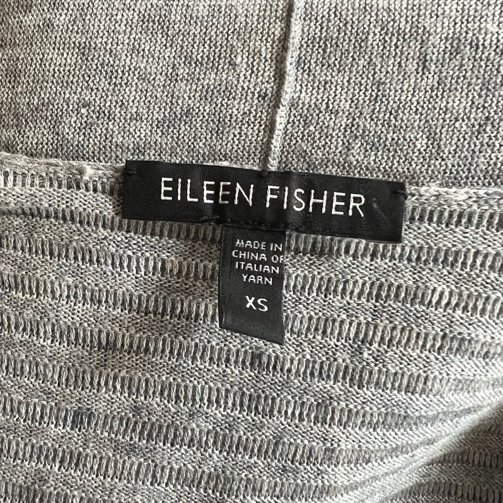 Eileen Fisher Linen Blend Drape Front Open Cardig… - image 5